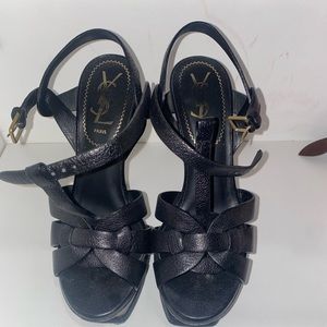 SAINT LAURENT PLATFORM TRIBUTE SANDALS - SIZE 35